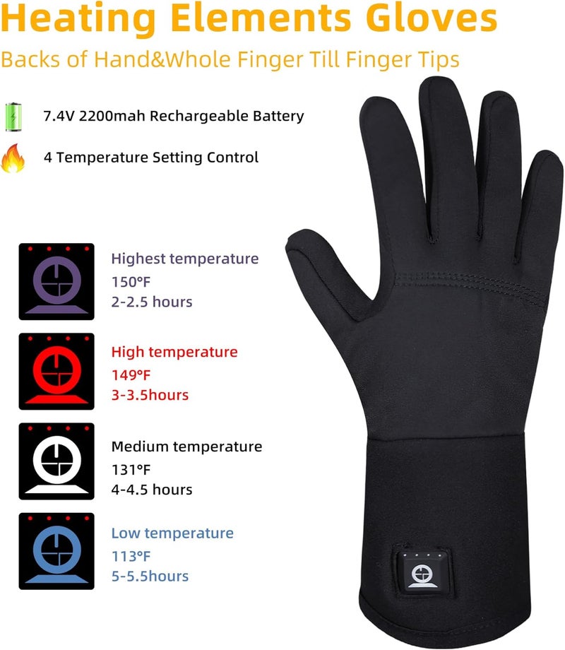 Heat Nice Heated Glove Liners for Men Women, Rechargeable Battery Electric Heated Gloves, Winter Warm Glove Liners, Thin Gloves Riding Ski Snowboarding Hiking Cycling Hand Warmers - Image 2